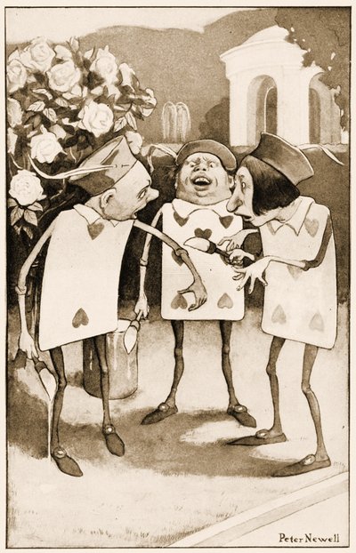 "Spritz mir keine Farbe über!", Illustration für Lewis Carrolls "Alice im Wunderland", 1901 von Peter Newell